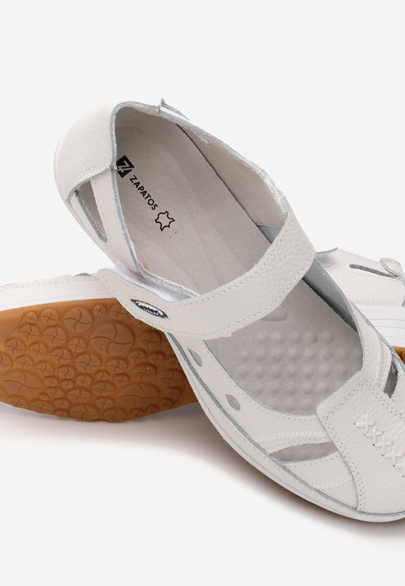 Ballerine cuoio Deby bianchi