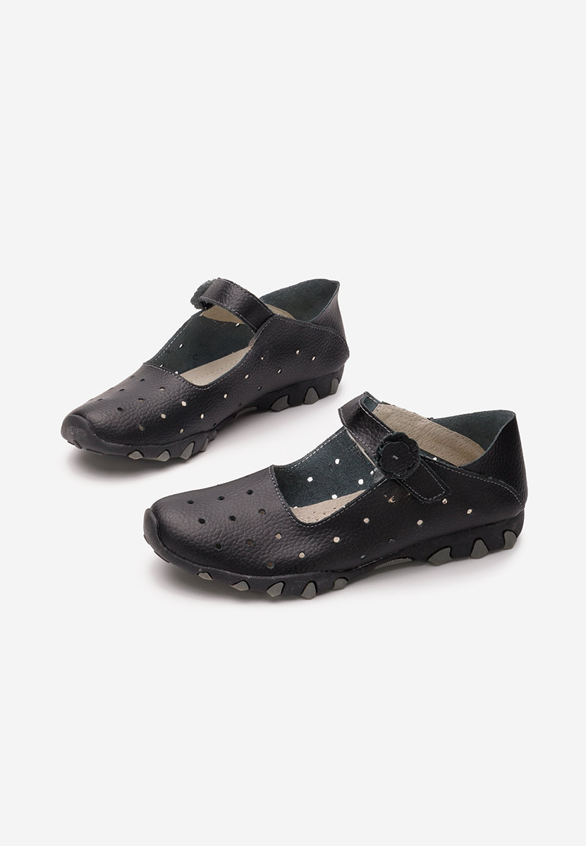 Ballerine cuoio nero Flary