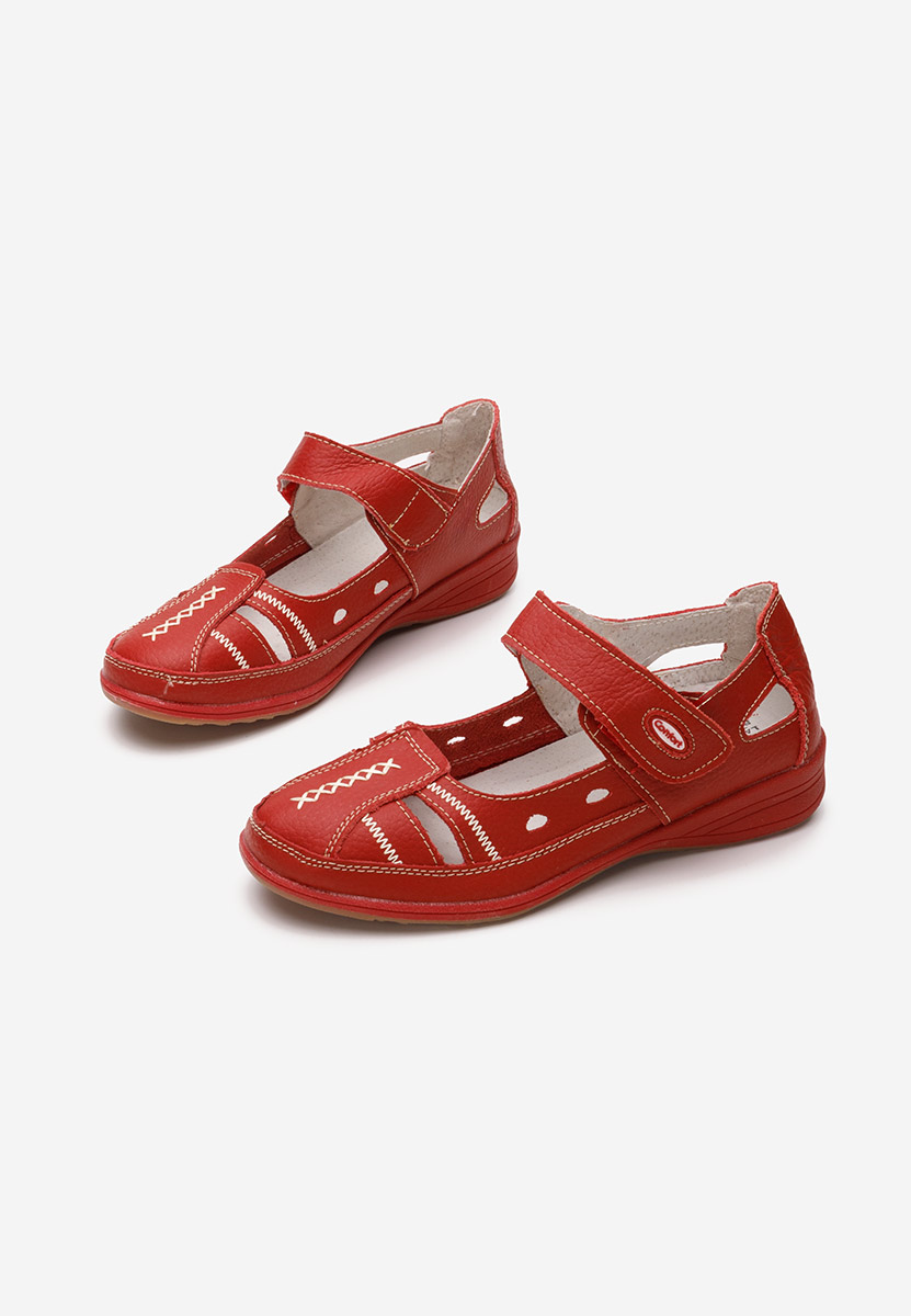 Ballerine cuoio rosso Deby