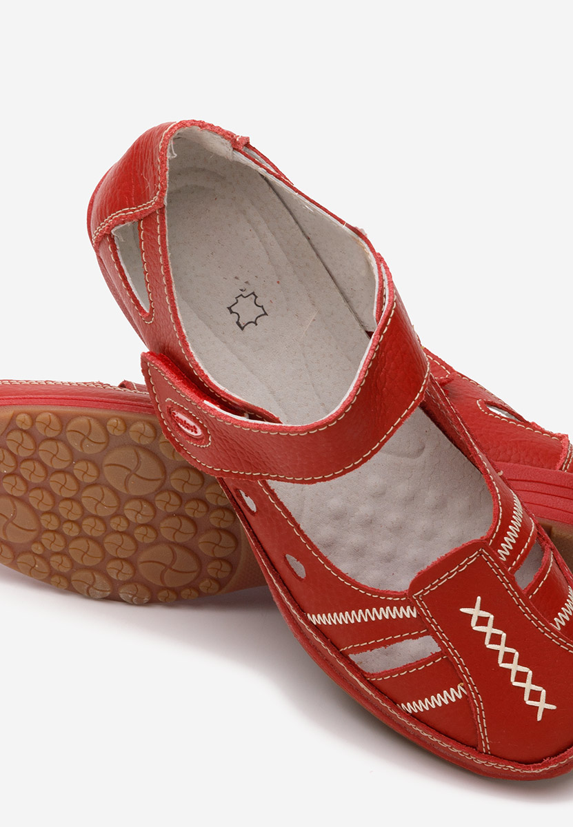Ballerine cuoio rosso Deby