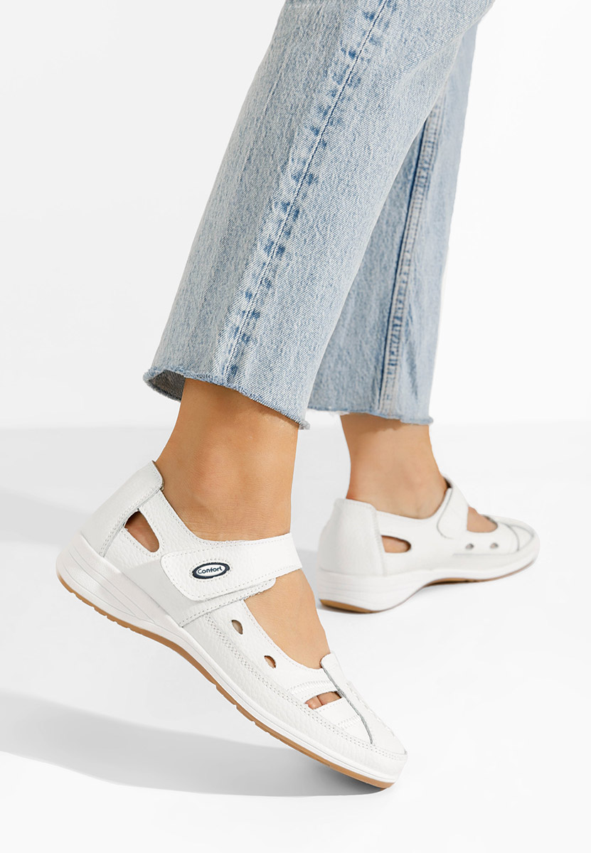 Ballerine cuoio Deby bianchi