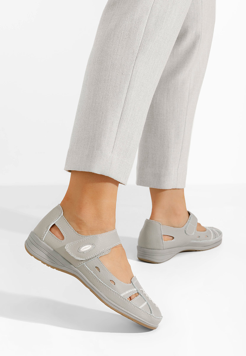 Ballerine pelle naturala Deby grigio