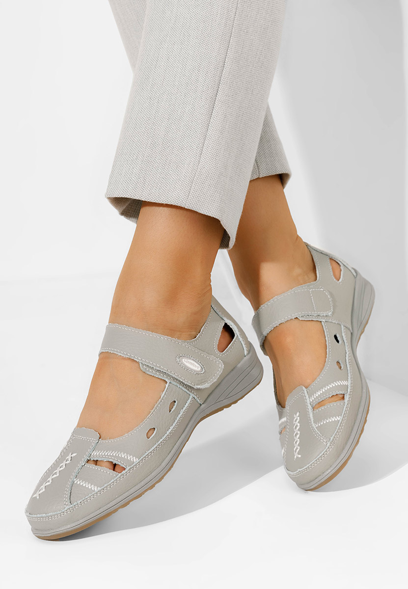 Ballerine pelle naturala Deby grigio