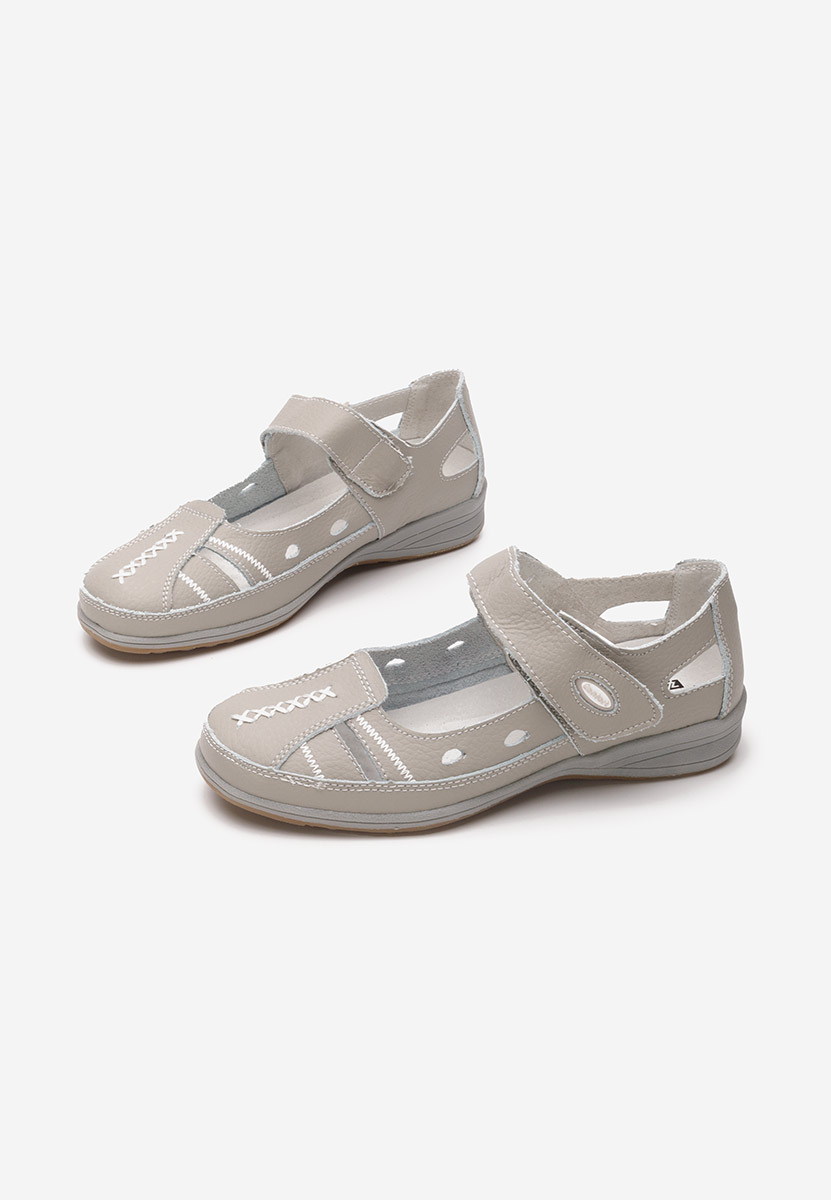 Ballerine pelle naturala Deby grigio