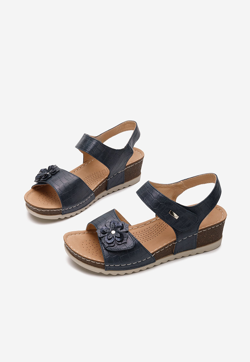 Sandali con zeppa Eliasea blu scuro