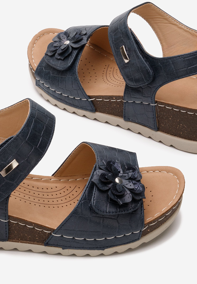 Sandali con zeppa Eliasea blu scuro