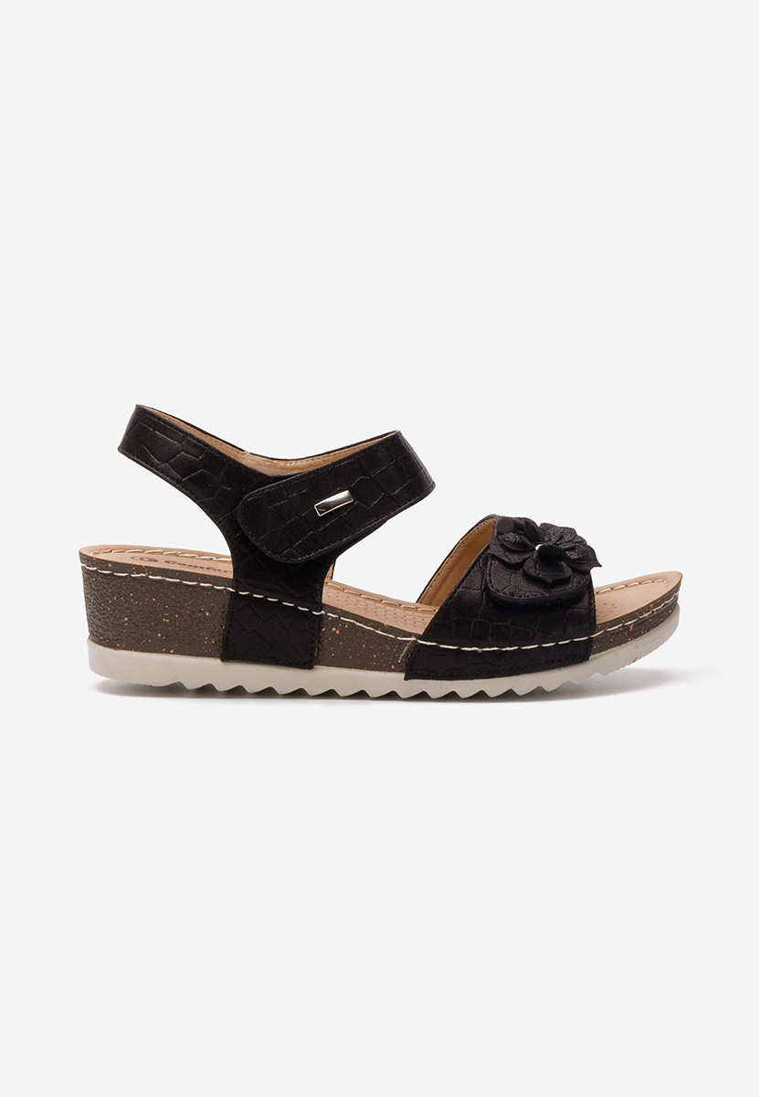 Sandali con zeppa Eliasea nero