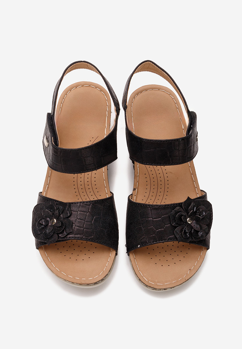 Sandali con zeppa Eliasea nero