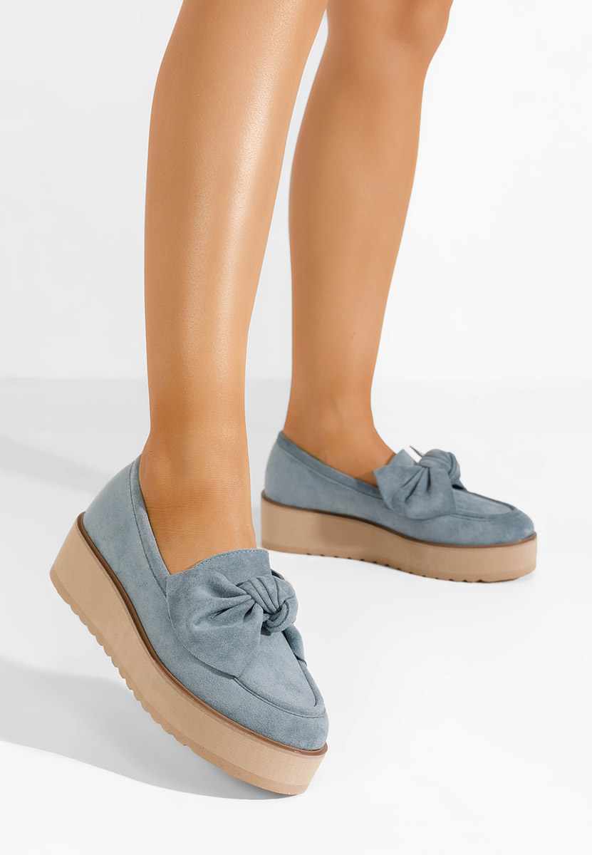 Mocassini donna platform Leondra V5 azzurro