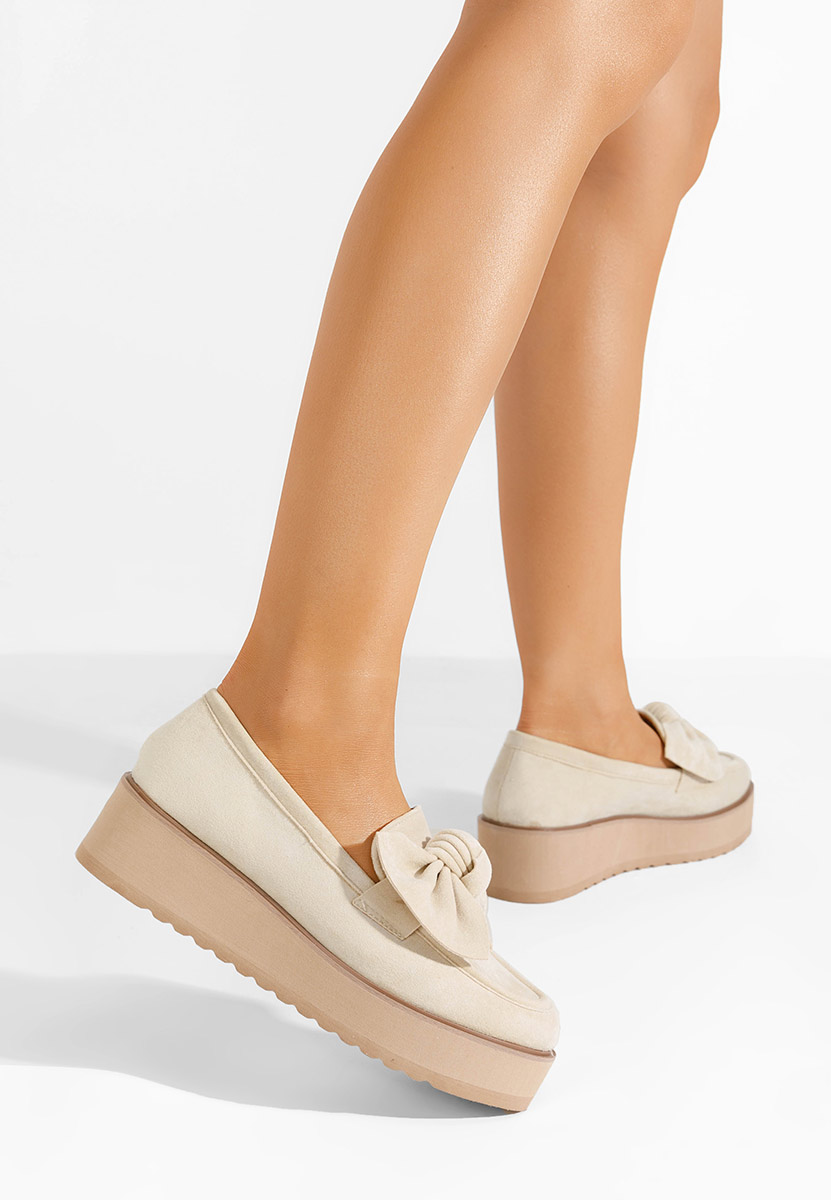 Mocassini donna platform Leondra V5 beige