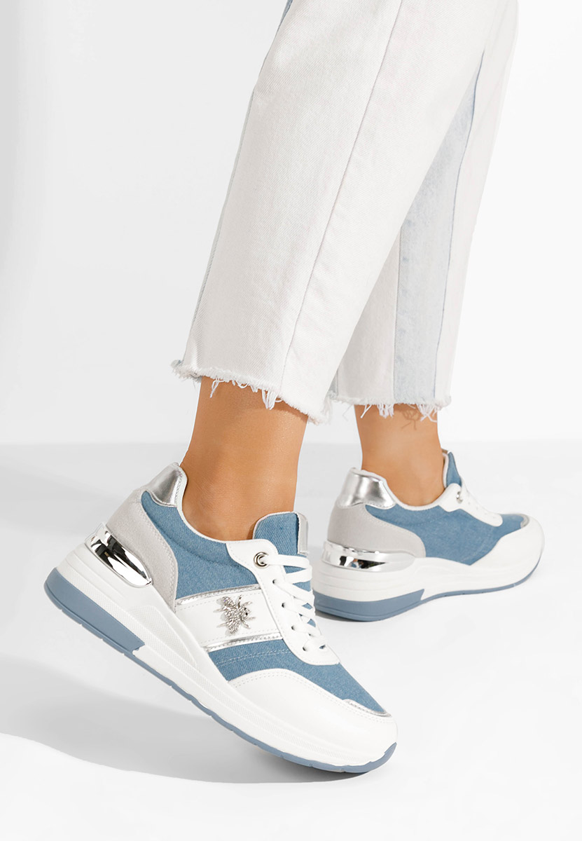 Sneakers con zeppa Gisela azzurro