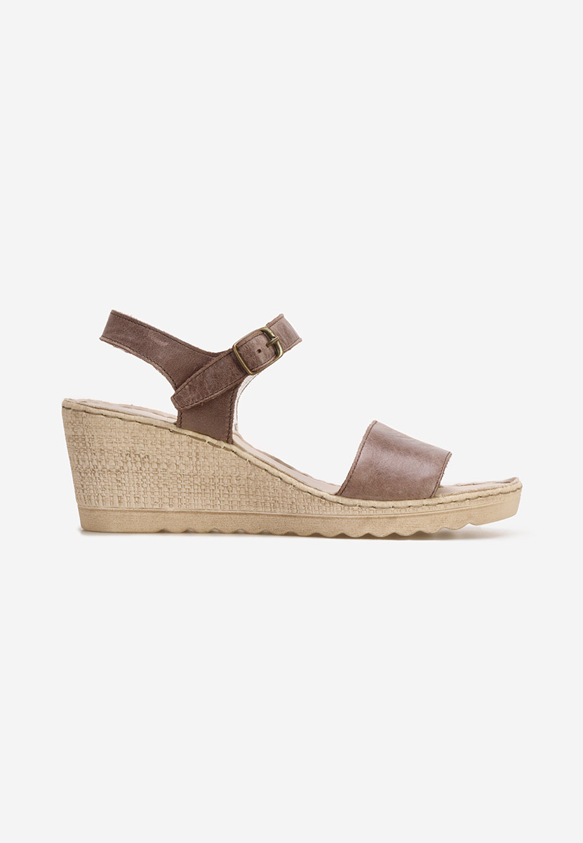 Sandali con zeppa cuoio Tamara marrone