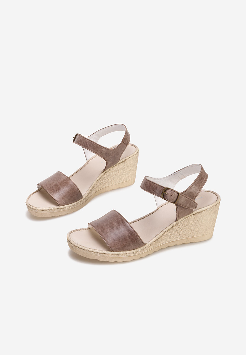 Sandali con zeppa cuoio Tamara marrone