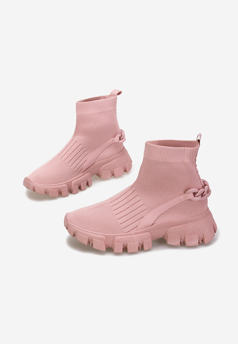 Sneakers donna alte tipo calzino rosa Milo