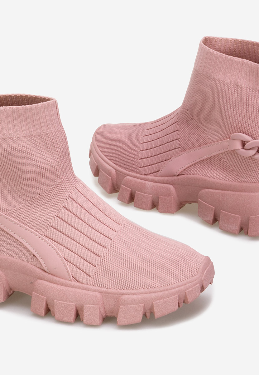 Sneakers donna alte tipo calzino rosa Milo