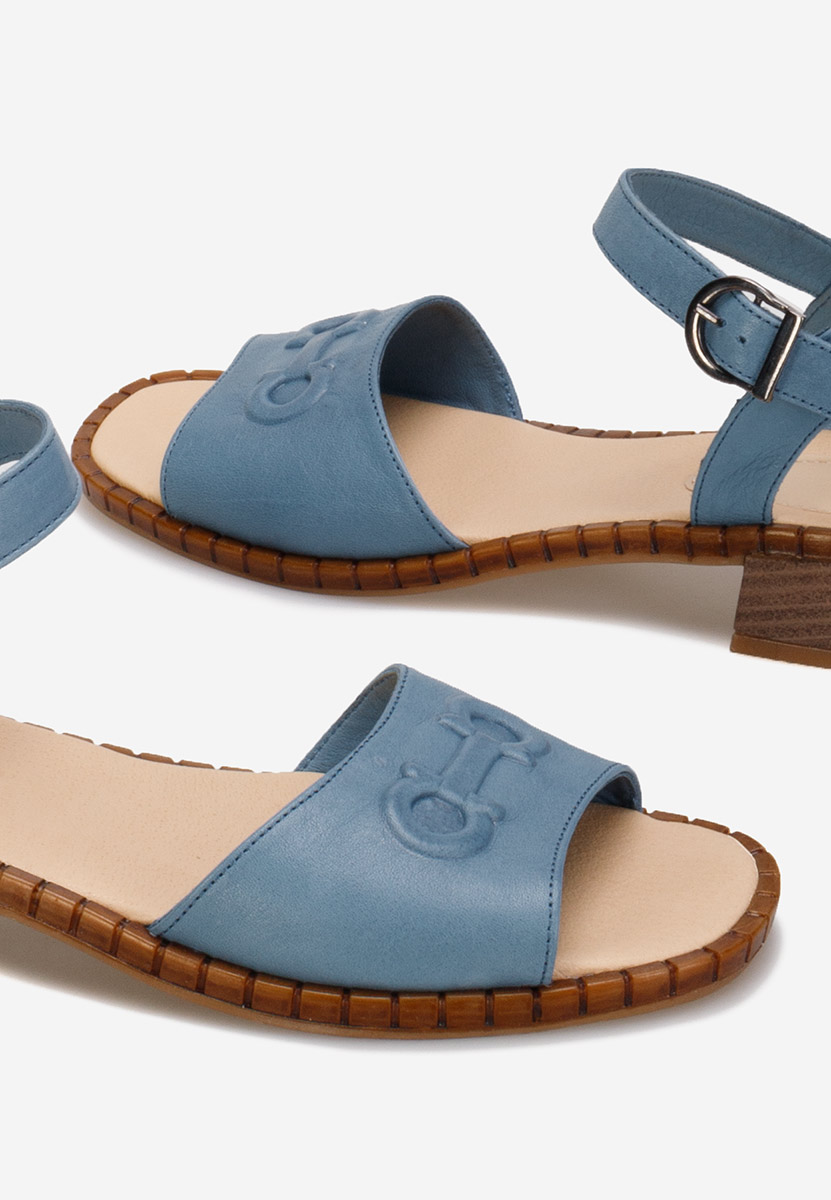 Sandali cuoio Yolanda blu