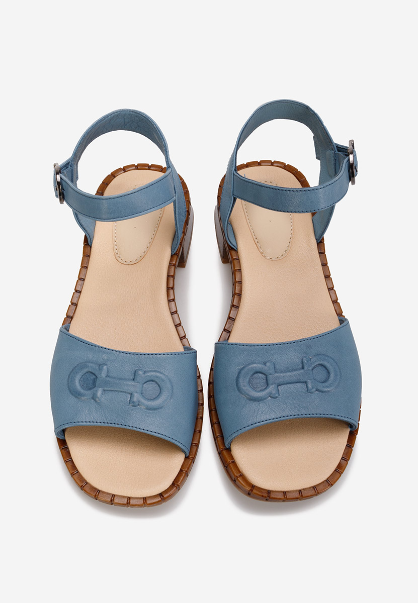 Sandali cuoio Yolanda blu