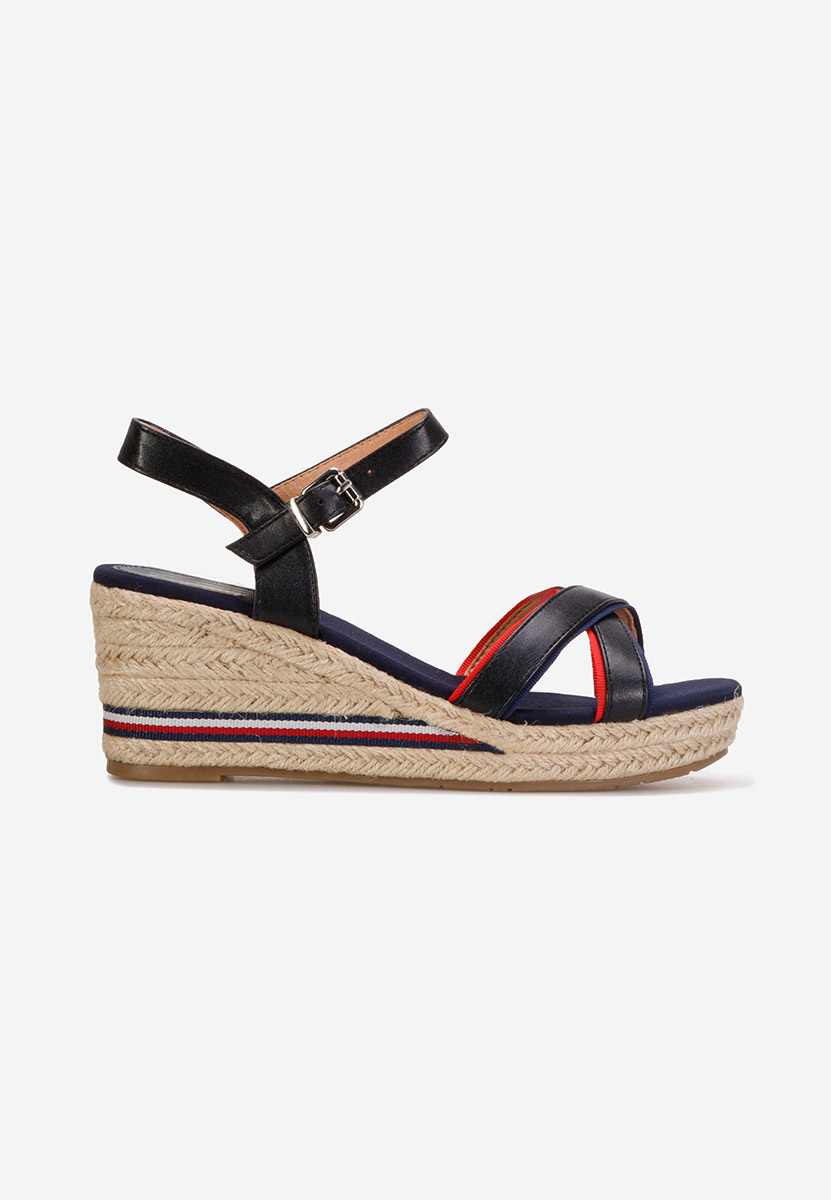 Sandali con zeppa Mahira nero