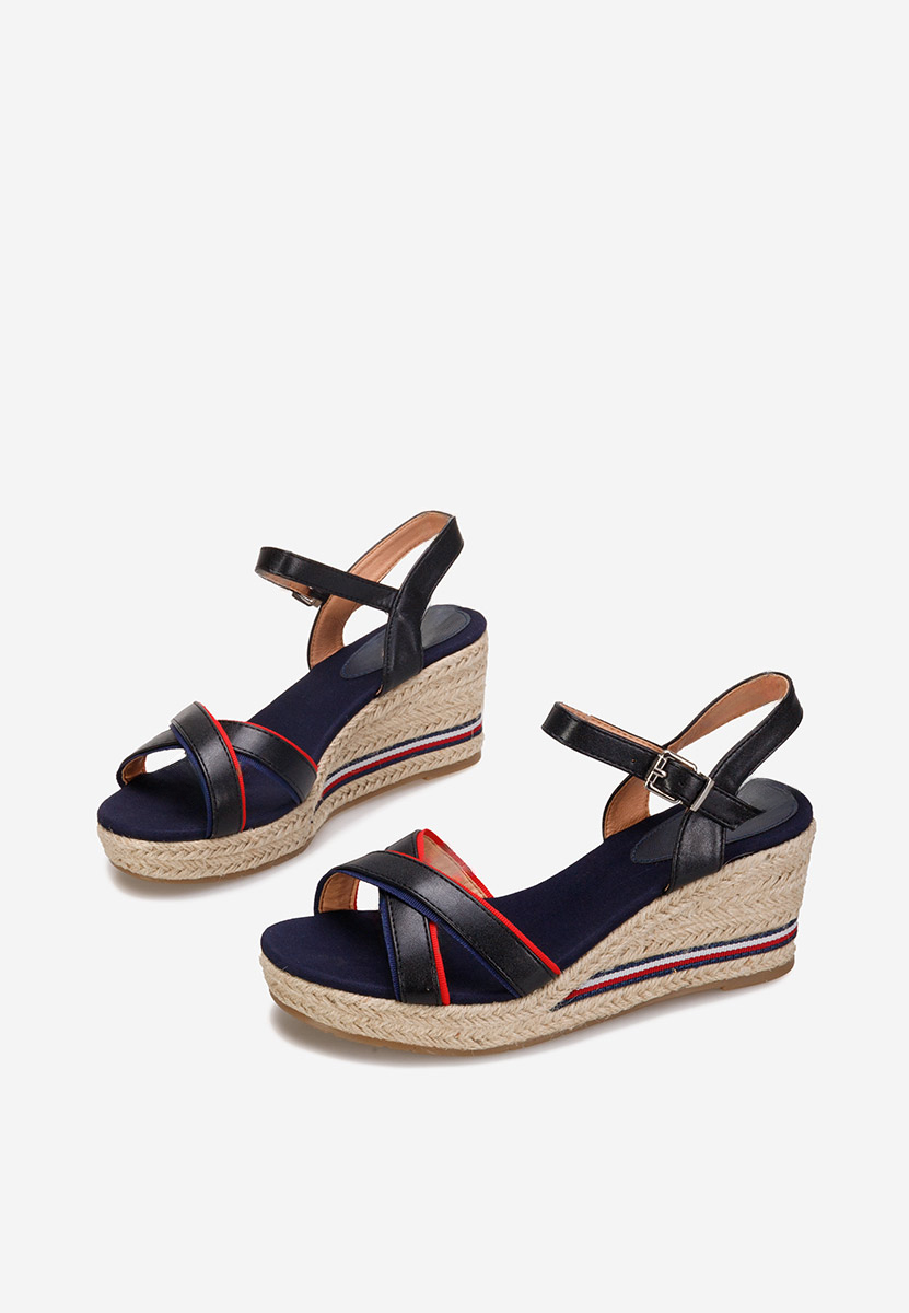 Sandali con zeppa Mahira nero