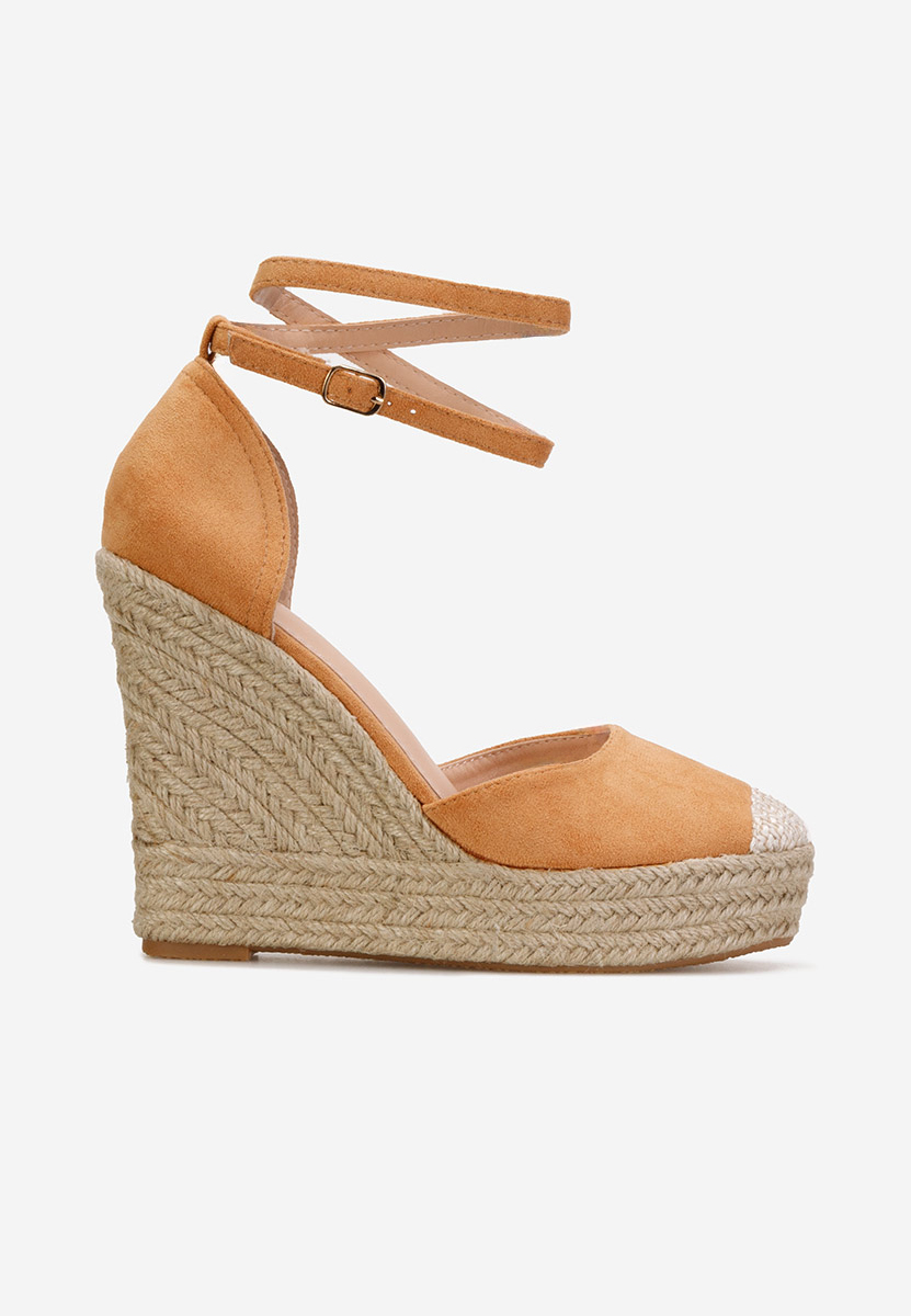 Sandali con zeppa Saniza Camel