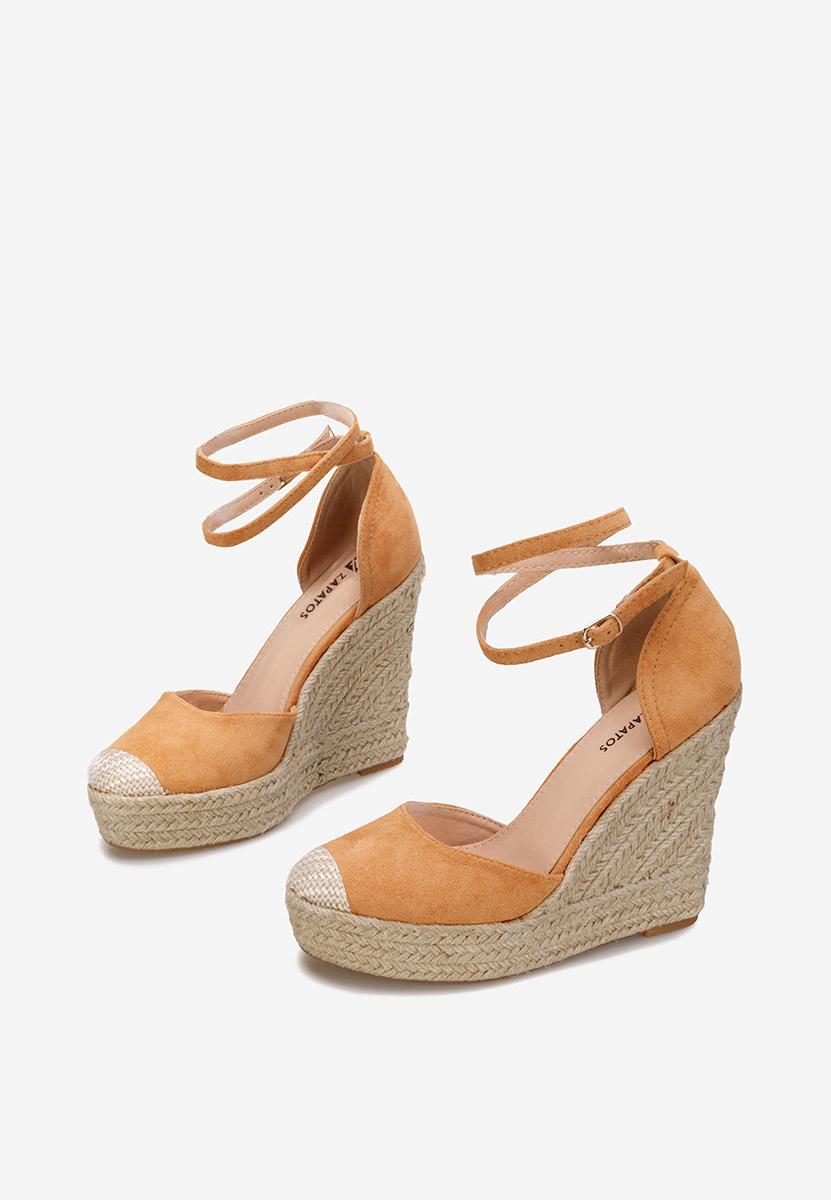 Sandali con zeppa Saniza Camel