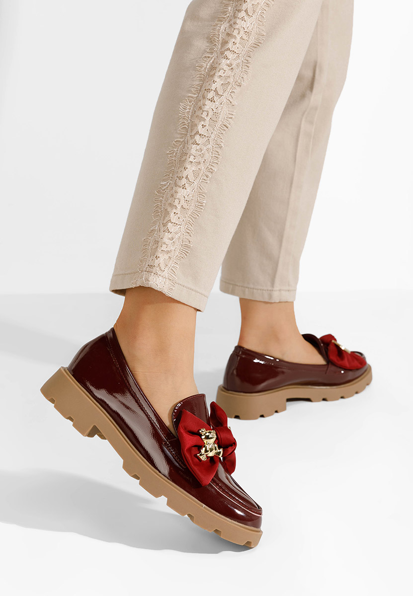 Mocassini con plateau Desana granata