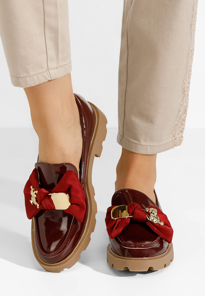 Mocassini con plateau Desana granata