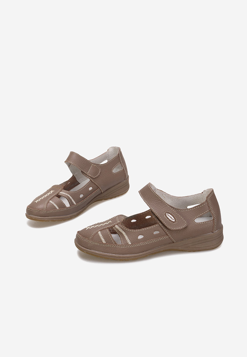 Ballerine cuoio Deby cachi