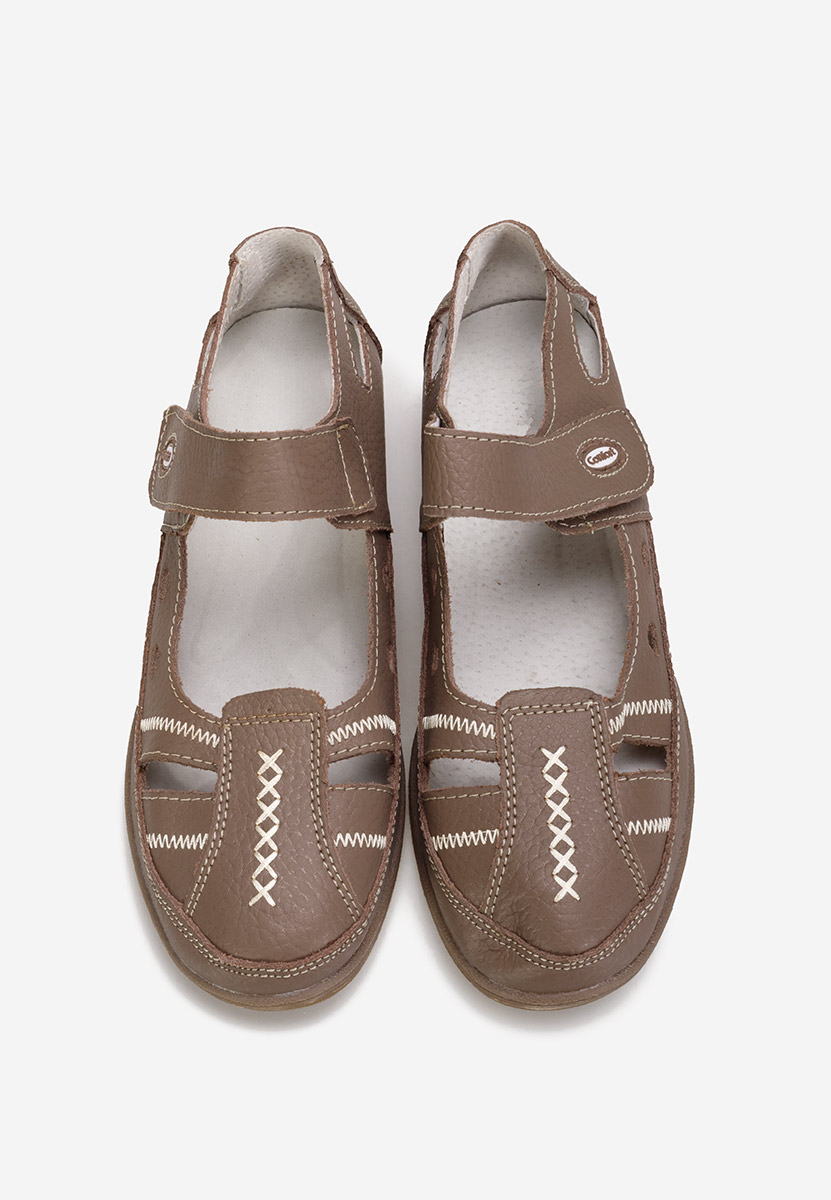 Ballerine cuoio Deby cachi