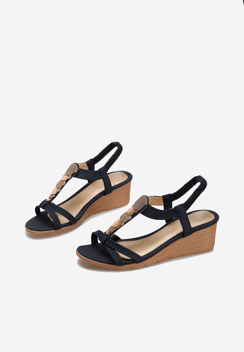 Sandali con zeppa Floretia blu scuro