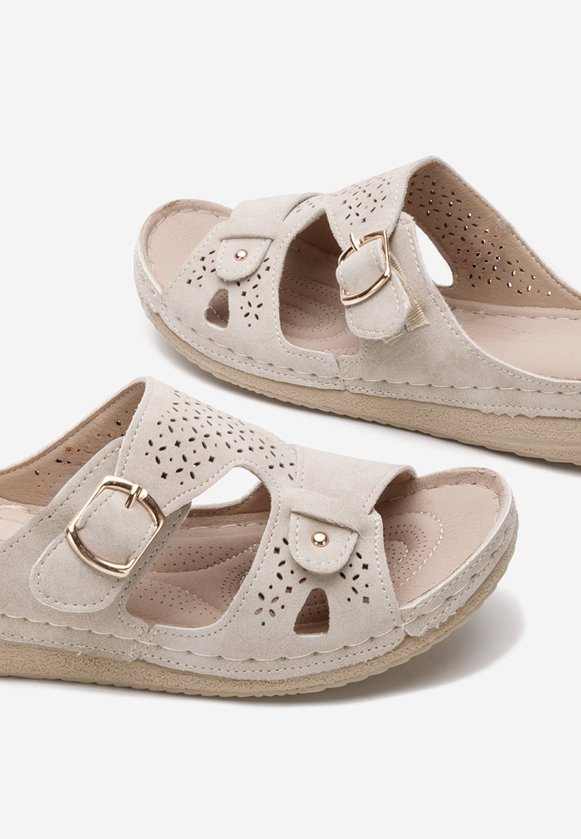 Ciabbate con zeppa Skena Beige