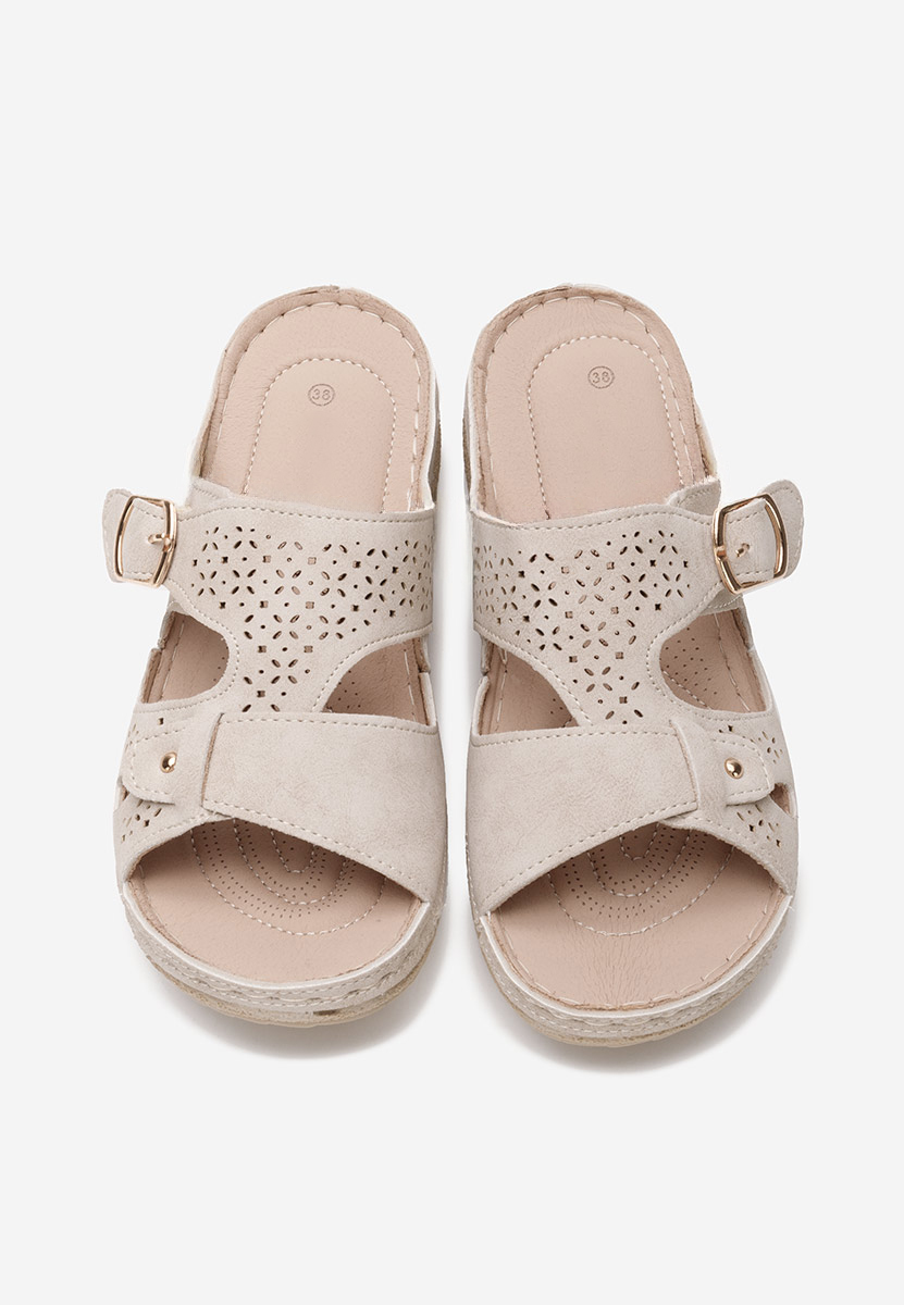 Ciabbate con zeppa Skena Beige
