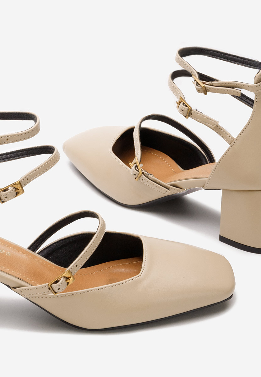 Décolleté tacco largo Demara V2 beige