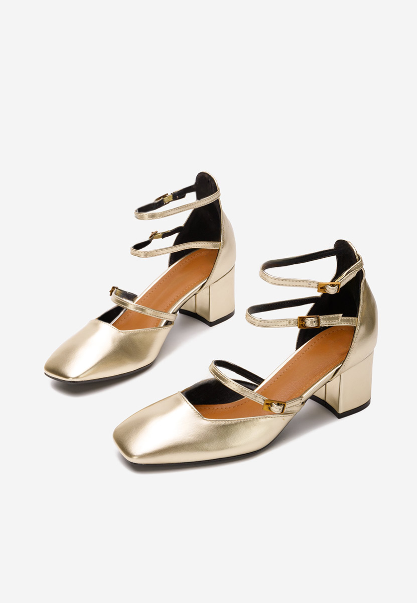 Décolleté tacco largo Demara V2 oro