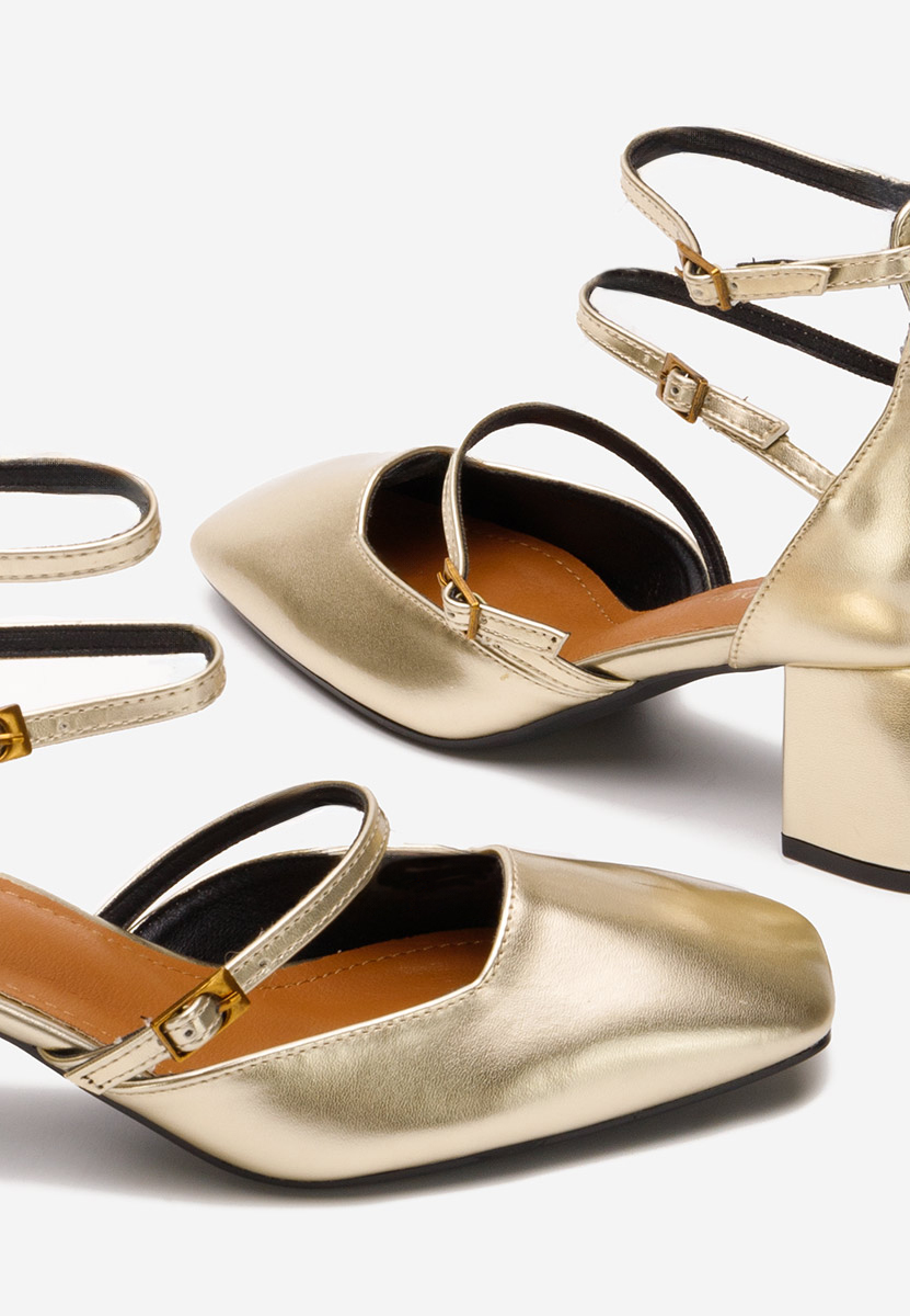 Décolleté tacco largo Demara V2 oro