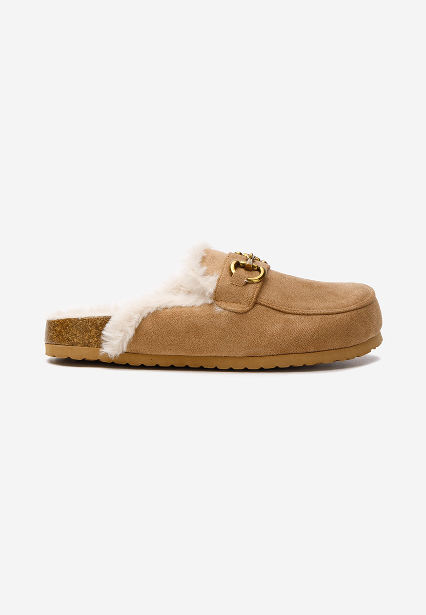 Pantofola donna invernale Tisya camel