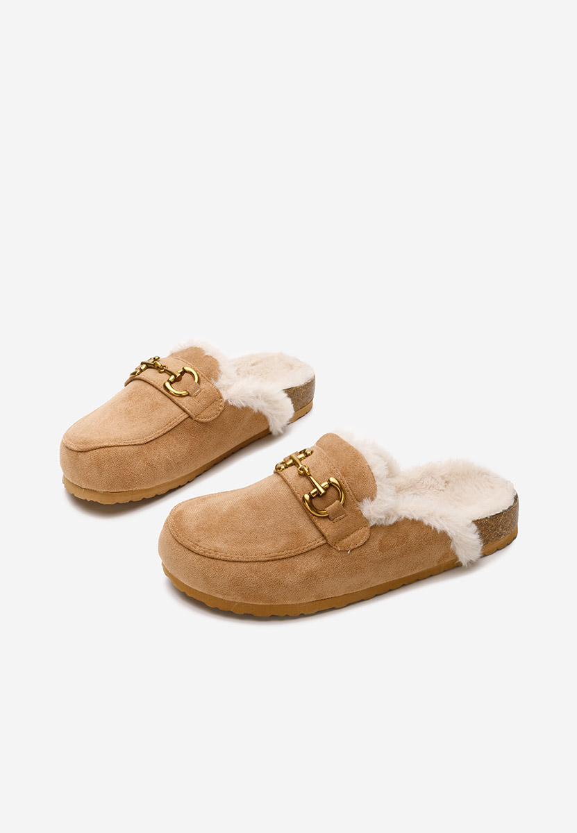 Pantofola donna invernale Tisya camel