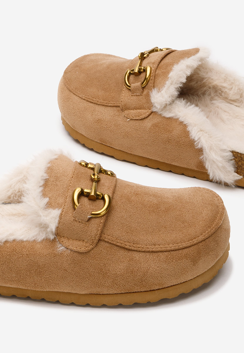 Pantofola donna invernale Tisya camel