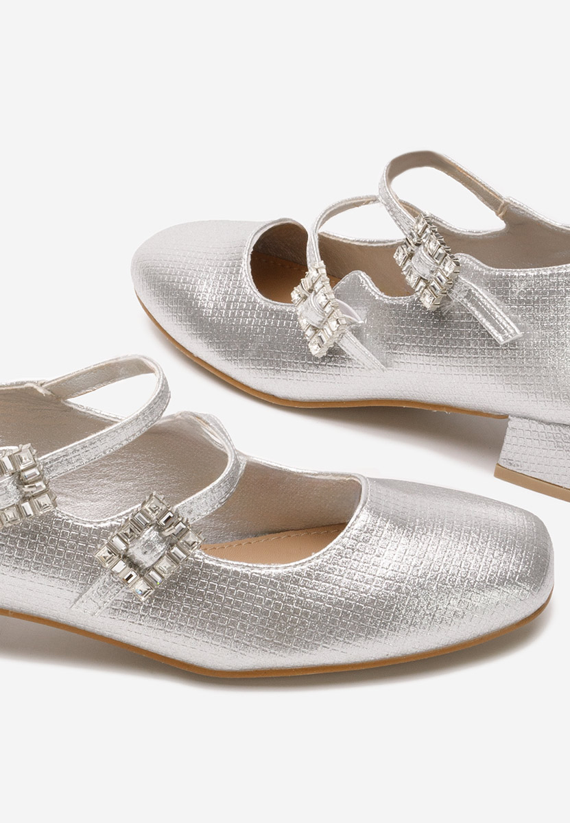 Décolleté tacco basso Hrida argento