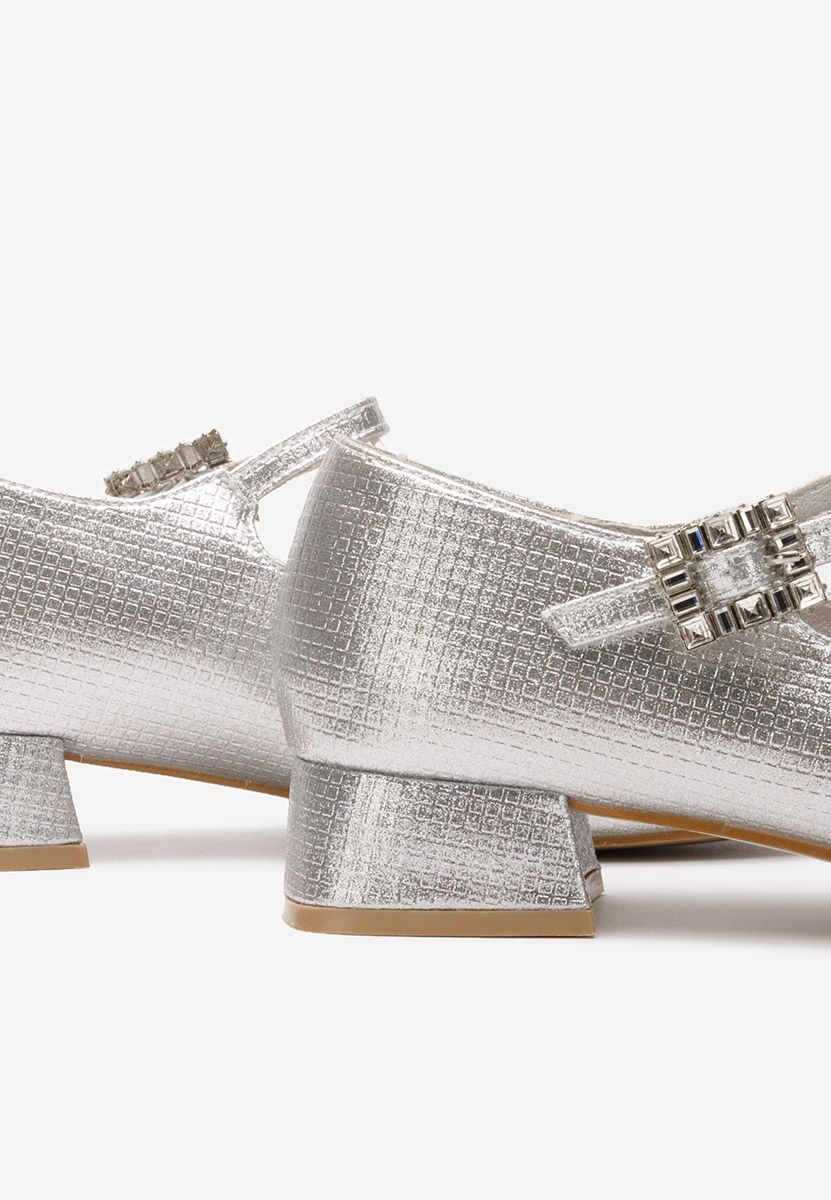 Décolleté tacco basso Hrida argento