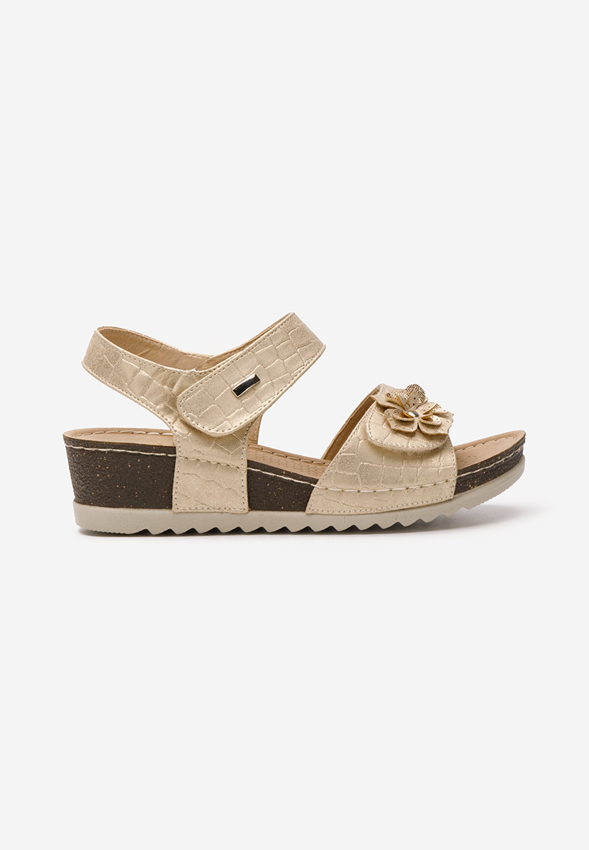 Sandali con zeppa Eliasea oro