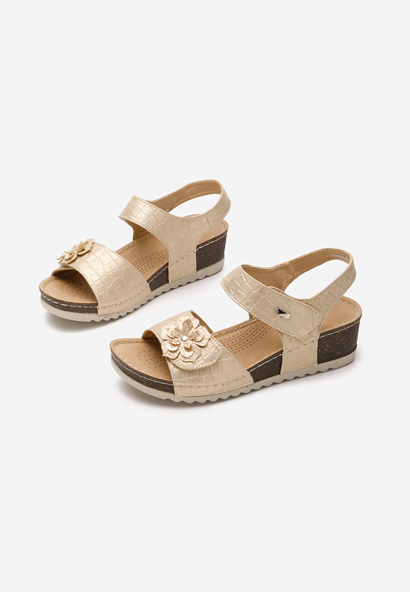 Sandali con zeppa Eliasea oro