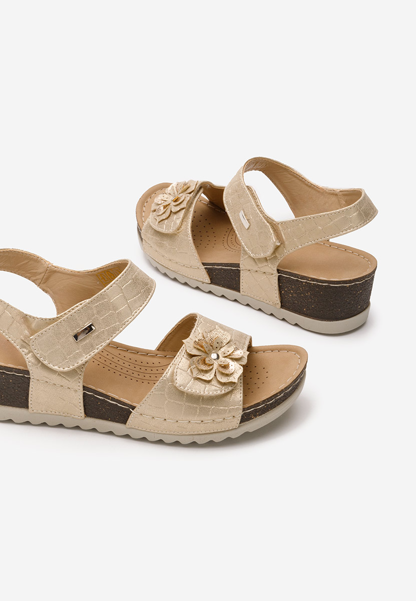Sandali con zeppa Eliasea oro