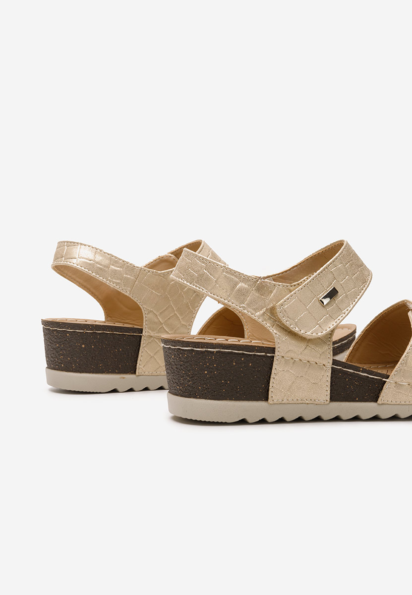 Sandali con zeppa Eliasea oro