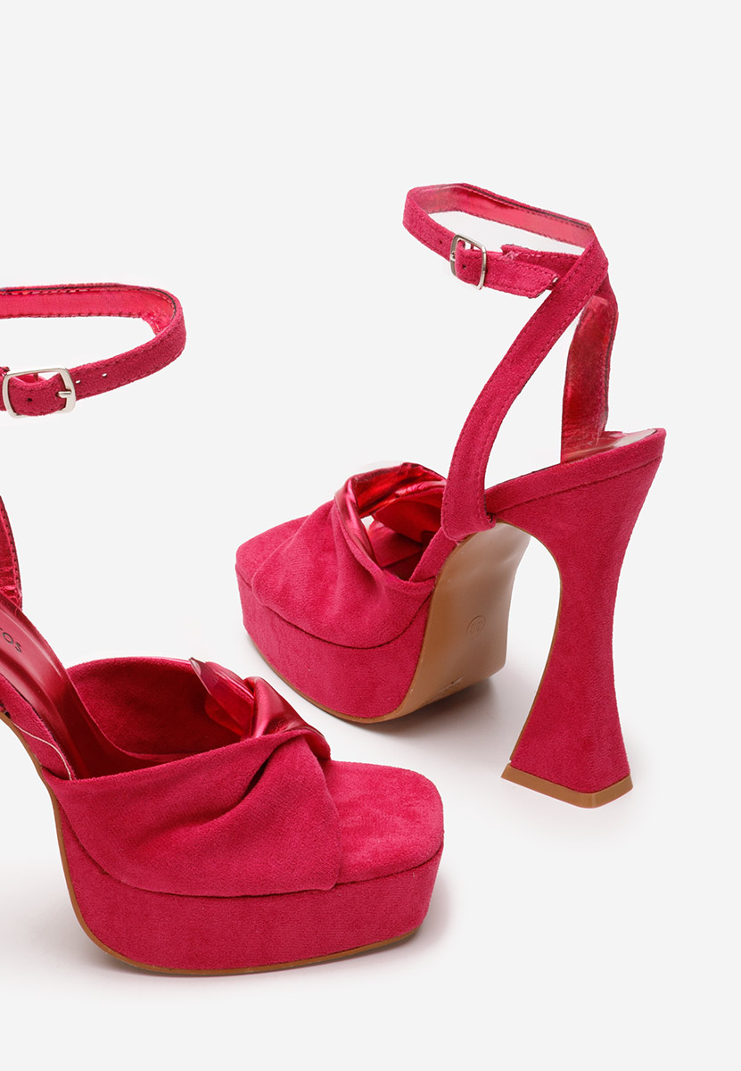 Sandali con tacco largo e plateau Lily fucsia