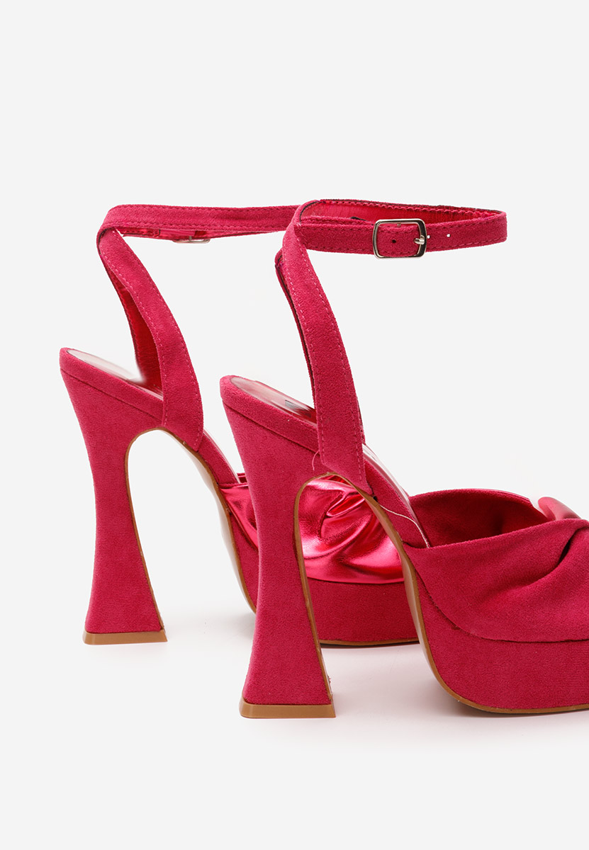 Sandali con tacco largo e plateau Lily fucsia