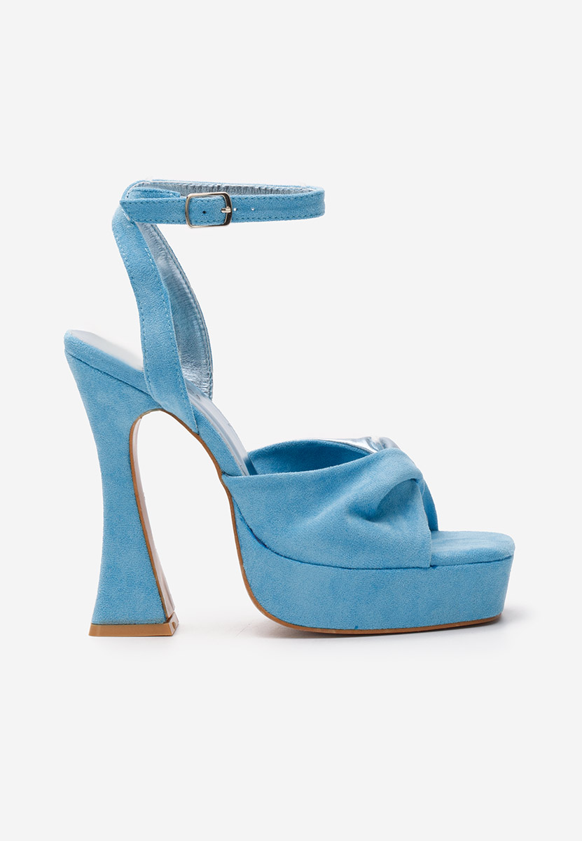 Sandali con tacco largo e plateau Lily blu