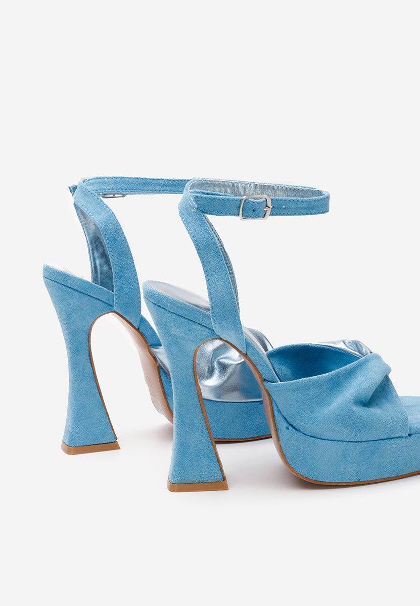 Sandali con tacco largo e plateau Lily blu