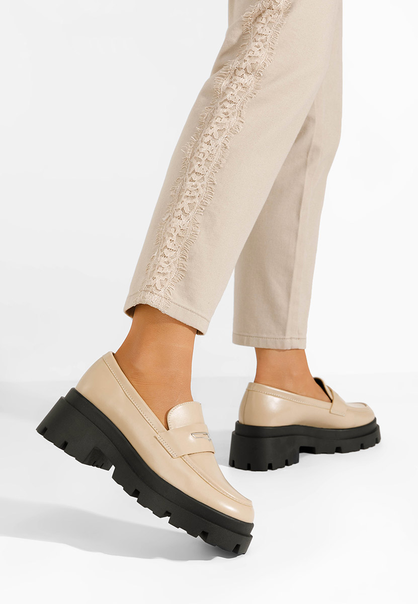Mocassini con plateau Aksa V2 beige