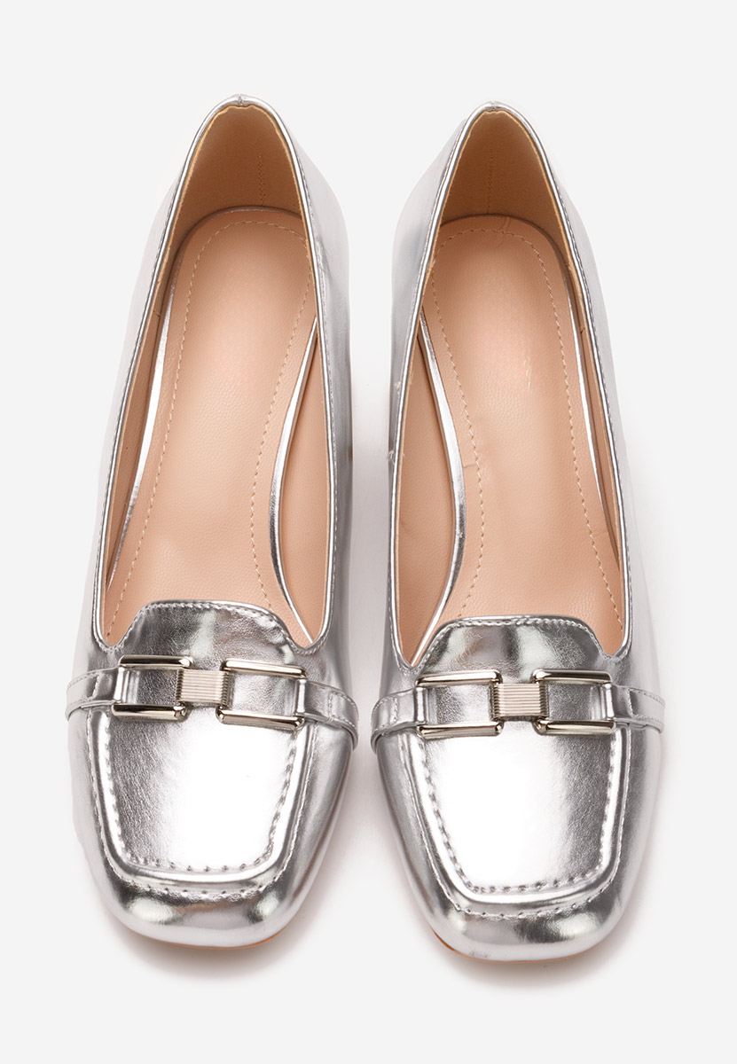 Décolleté tacco largo Taria argento